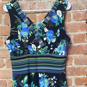 NWOT Rabbit Rabbit Rabbit Floral Dress with V Neck, Sleeveless and Cinched Waist